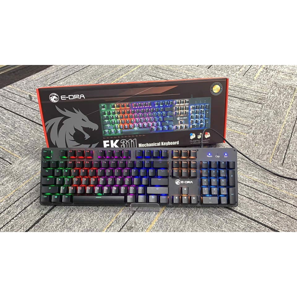 Bàn phím cơ E-DRA EK311 - Đèn led Rainbow siêu sáng - Bảo hành 24 tháng | BigBuy360 - bigbuy360.vn