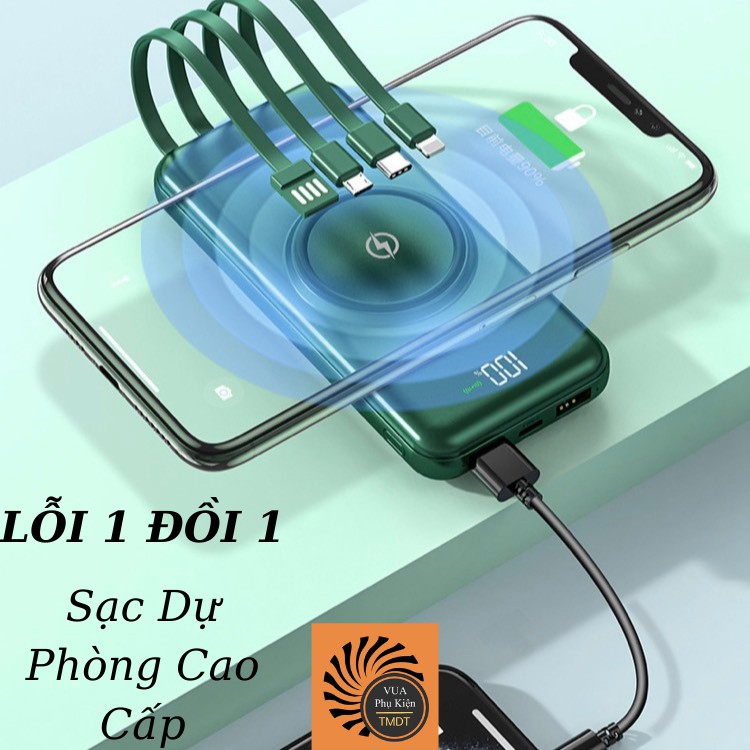 Sạc Dự Phòng 20000 mah,Dòng Cao Cấp Có 4 Đầu Ra Sẵn Tiện Mang Theo.