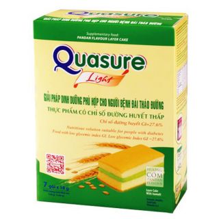 Bánh bông lan ăn kiêng Quasure 140gr ( cốm & dâu)