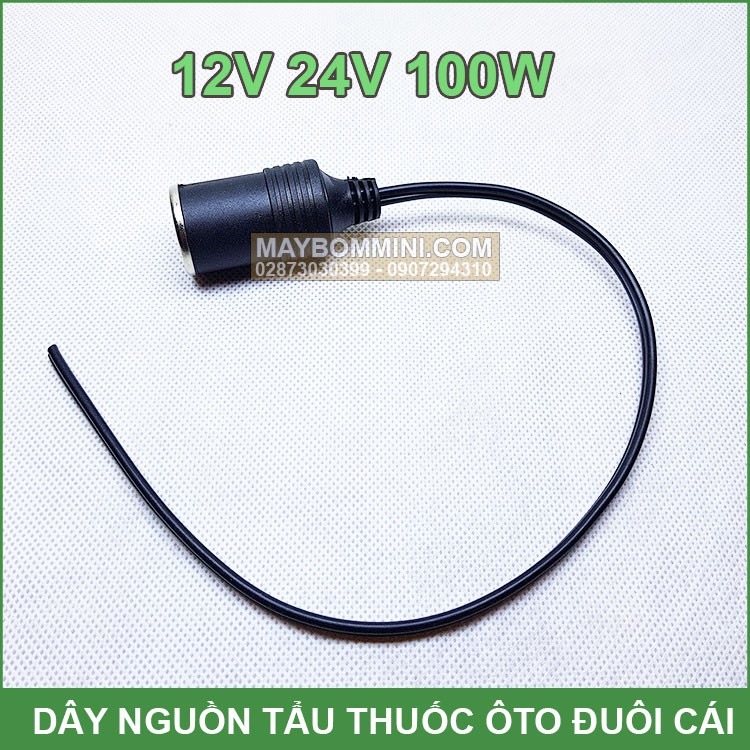 Dây Ổ Cắm Nguồn Điện Trên Ô Tô – Đuôi Cái 12V 24V 100W