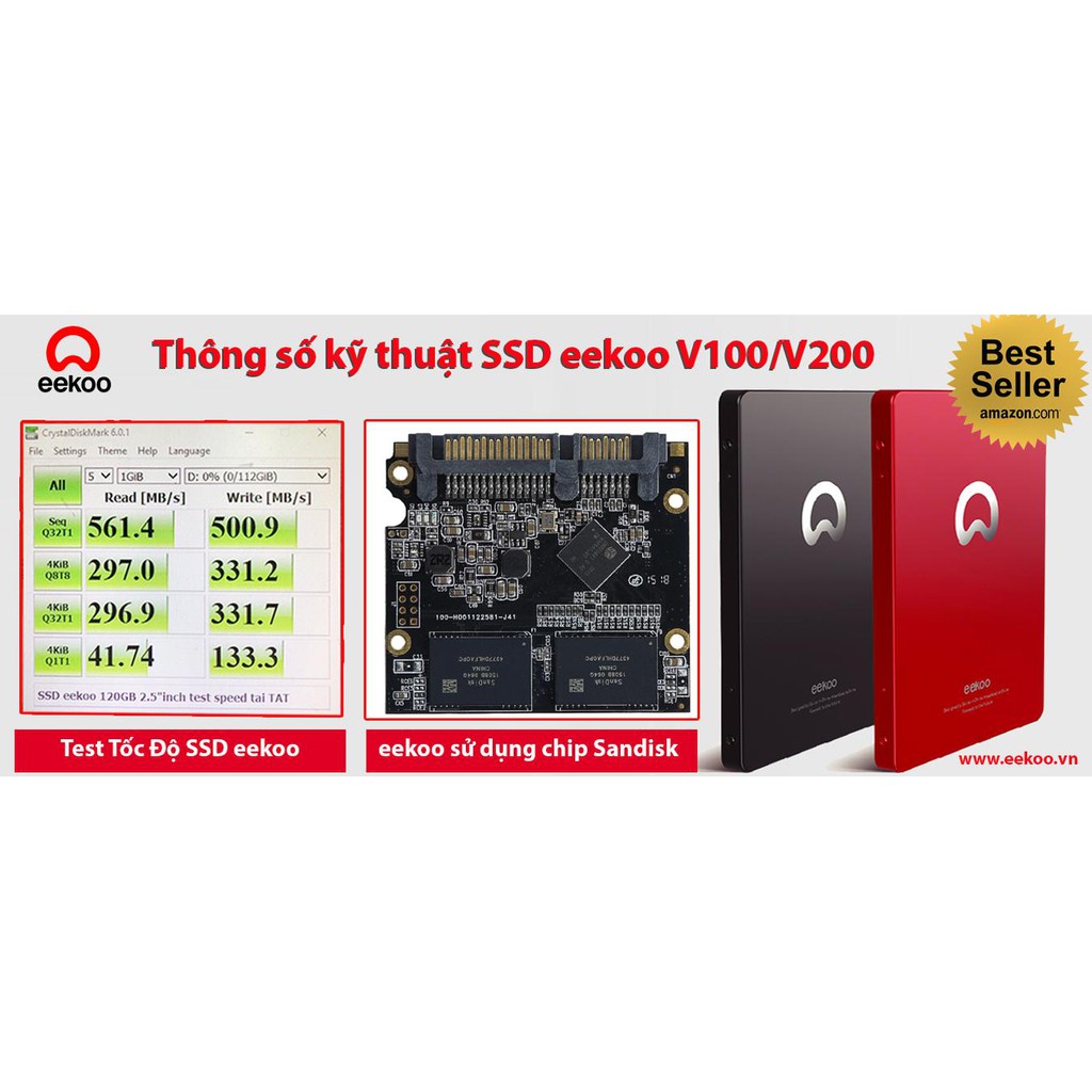 Ổ SSD EEKOO - 128Gb SATA III 6Gb/s - Chính hãng.