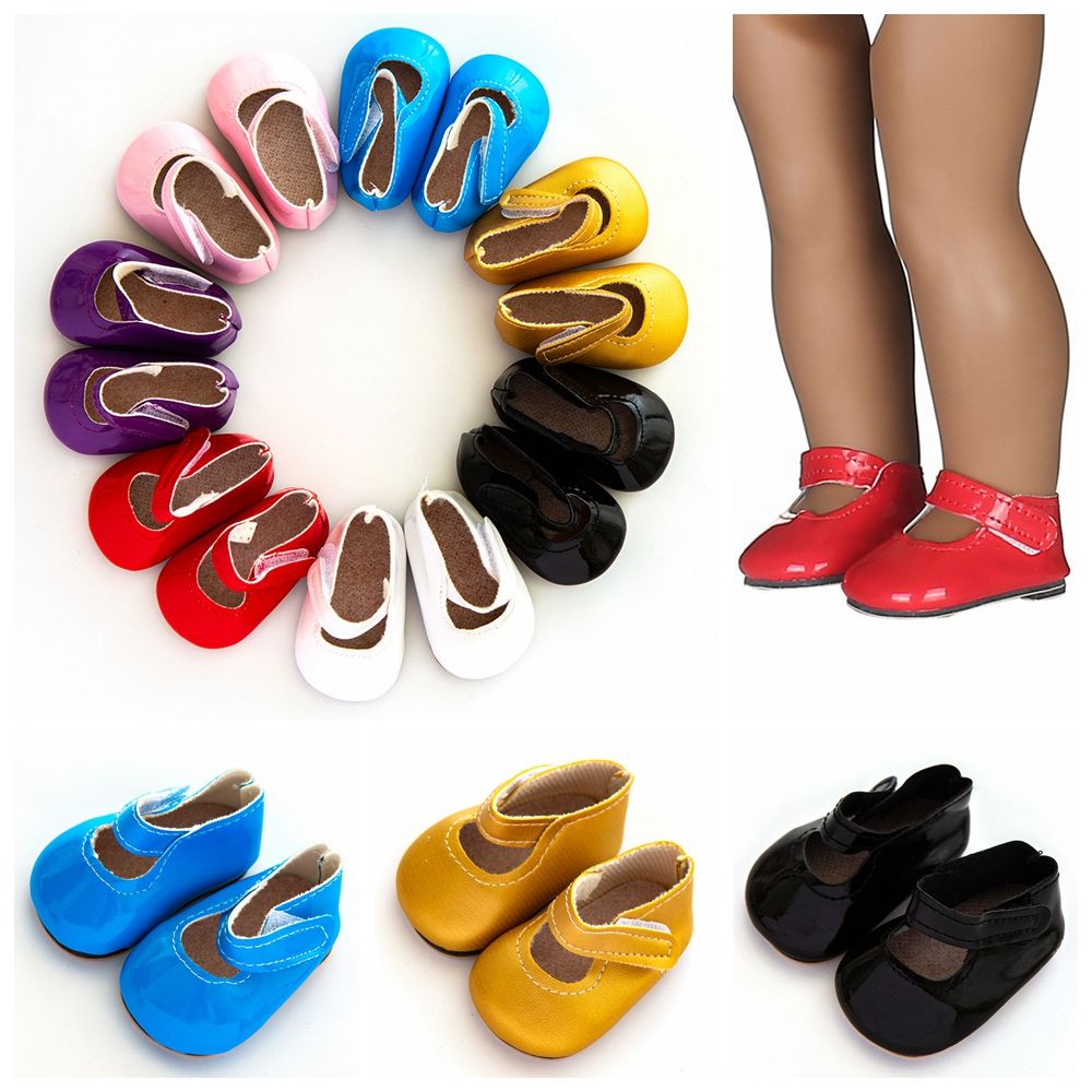 Giày da PU nhỏ xinh cho búp bê nhiều màu tùy chọn 7*4*3cm 18inch
