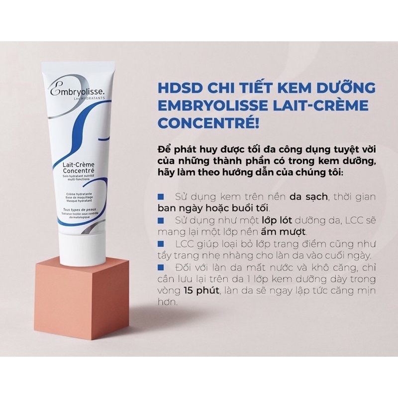 Kem Dưỡng Ẩm Embryolisse Lait-Crème Concentré