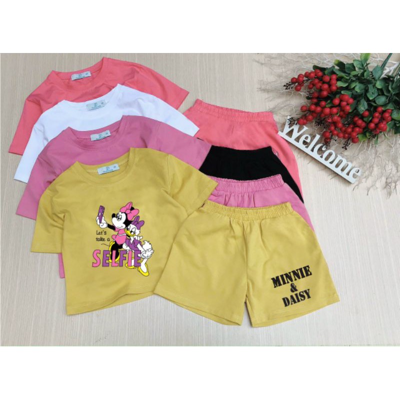 Bộ thun cotton cho bé gái