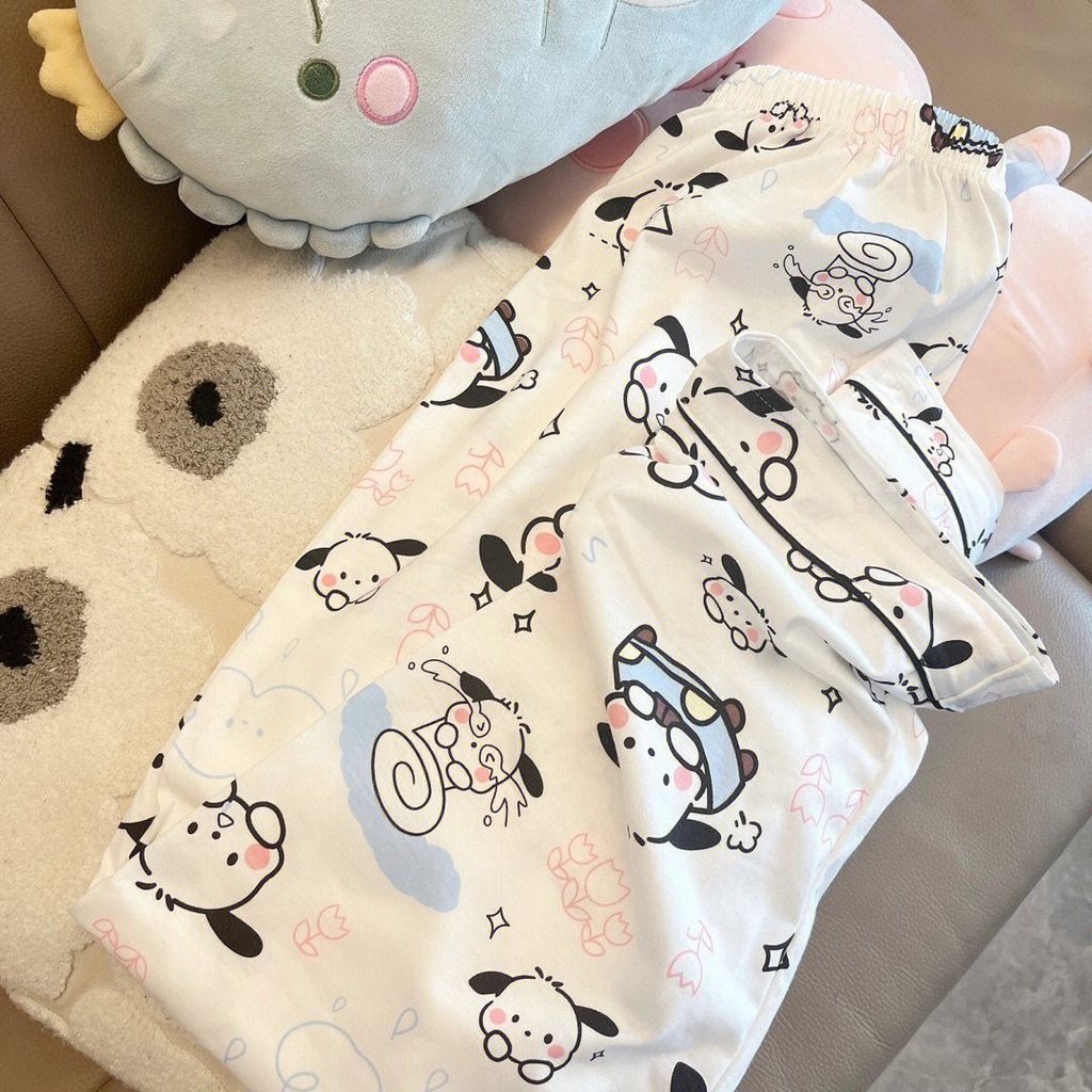 Ins Japanese cartoon cute Pacha dog pajamas spring and autumn long-sleeved trousers student winter home suit