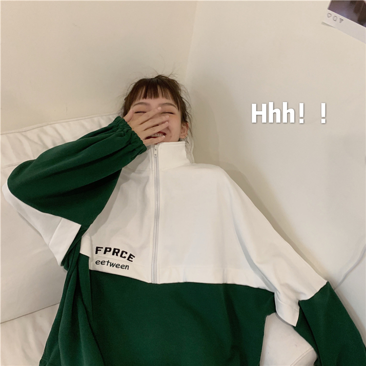 Áo Sweater Kích Thước Lớn Phối Khóa Kéo Thời Trang Mùa Đông