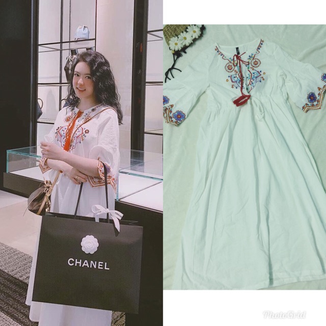 Đầm trắng vân tini