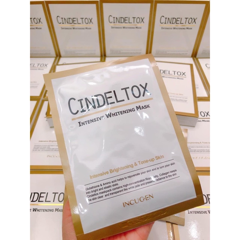 Mặt nạ dưỡng trắng Intensive Whitening Mask Cindeltox hộp 5 miếng nâng tone dưỡng da trắng khỏe đẹp