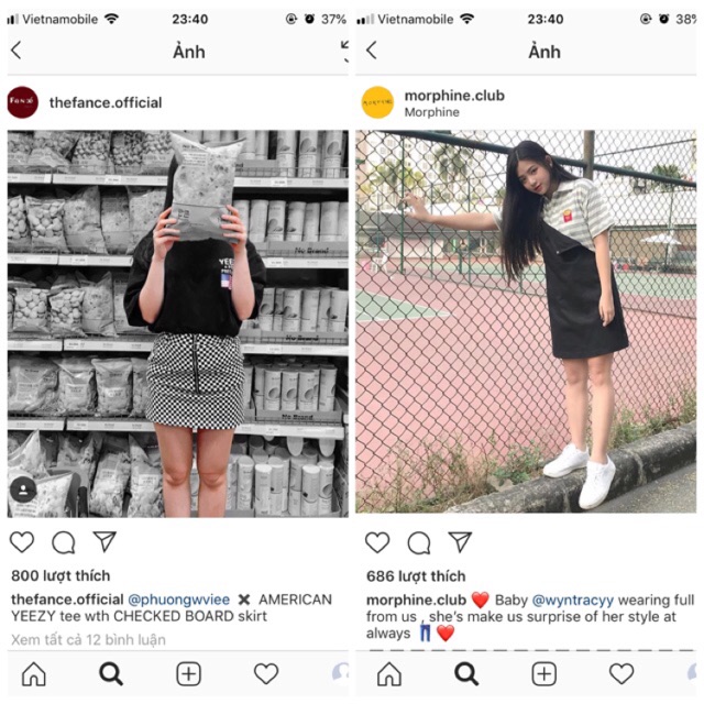 Áo morphine, váy the fance