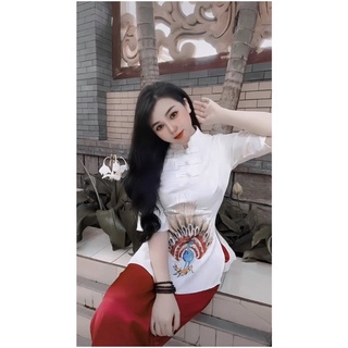 đồ lam đi chùa - công thêu