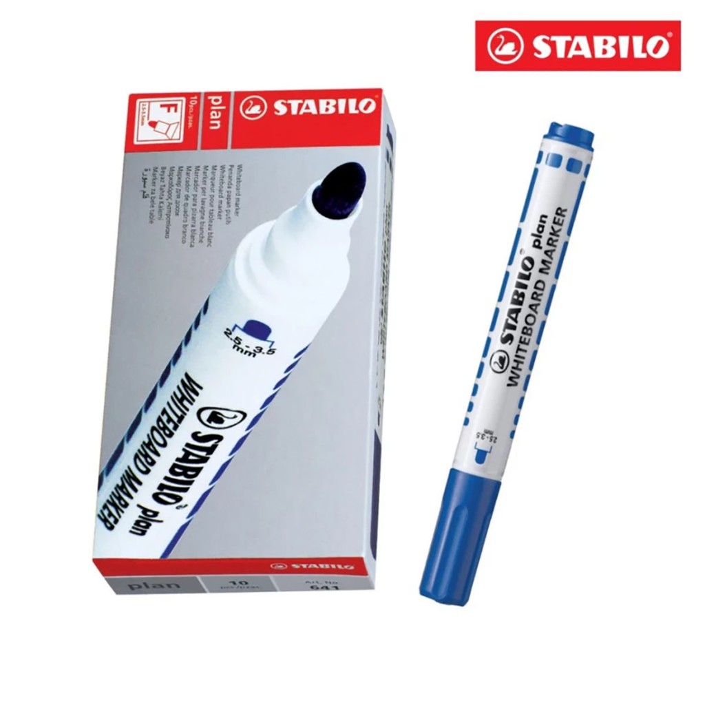 Hộp 10 Bút viết bảng đầu tròn STABILO Plan WHITEBOARD MARKER (WM641/10)