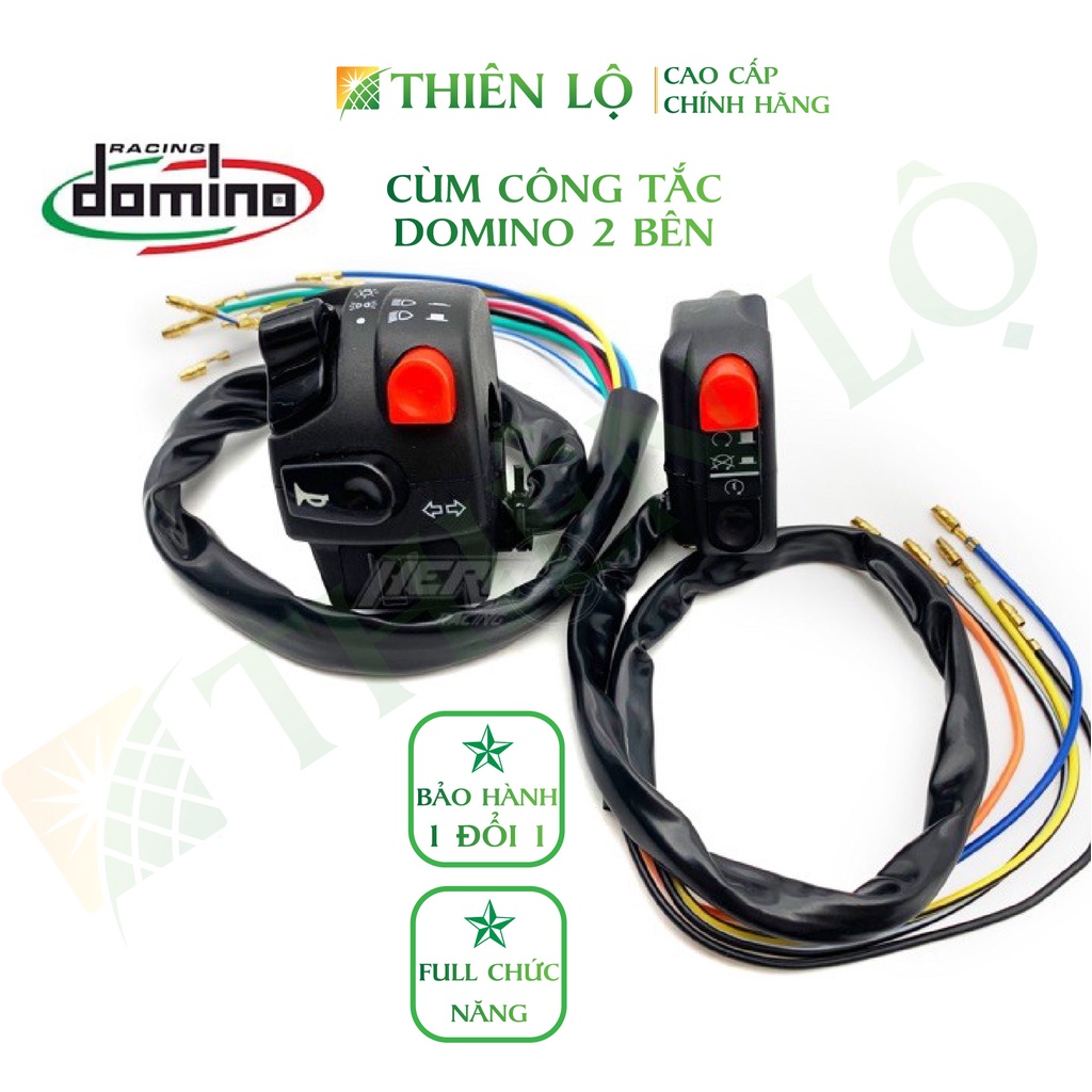 Bộ cùm công tắc Domino Trái và Phải cao cấp trái đủ chức năng cho mọi loại xe - Cùm công tắc Domino chính hãng Thiên Lộ