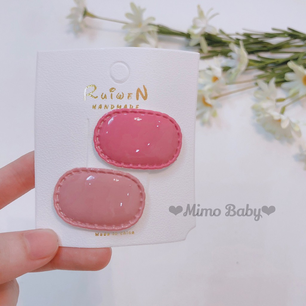 Set 2 kẹp tóc mini màu kẹo ngọt.