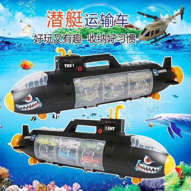 ĐỒ CHƠI TÀU NGẦM CHIẾN KÈM 6 Ô TÔ ĐẤU