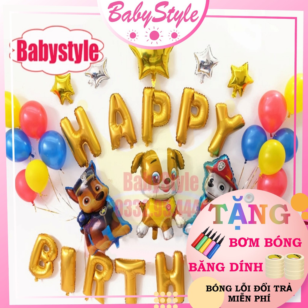 Bóng sinh nhật chó con B6 BABYSTYPE trang trí sinh nhật, đầy tháng cho bé bóng bay hình cún dễ thương, chất bóng dày đẹp