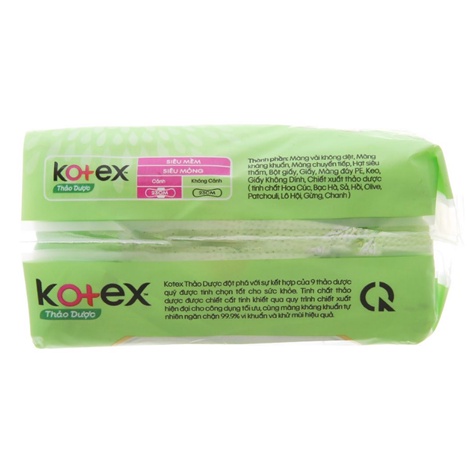 Băng vệ sinh Kotex thảo dược siêu mềm siêu mỏng cánh 8 miếng