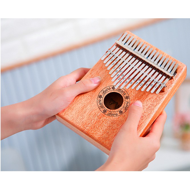 Đàn Kalimba Thumb Piano Hiệu BWS Gỗ Mahogany 17 phím tặng kèm 9 món phụ kiện