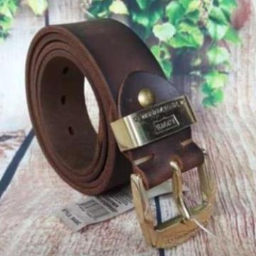 Thắt Lưng Nam Da Bò Sáp Dây Nịt Nam Đốt Không Cháy Kết Hợp Khóa Đồng Đúc Nguyên Khối