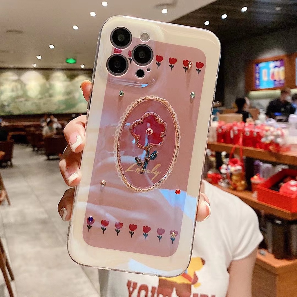 Ốp Điện Thoại tpu Mềm Chống Rơi In Hình Thỏ Và Hoa Cho iphone 14 13 12 pro max 11 pro max xs max xr x 7 8 plus