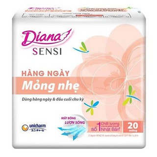 Băng Vệ Sinh Hàng Ngày Diana Sensi Slim Mỏng Nhẹ (Gói 20 Miếng)