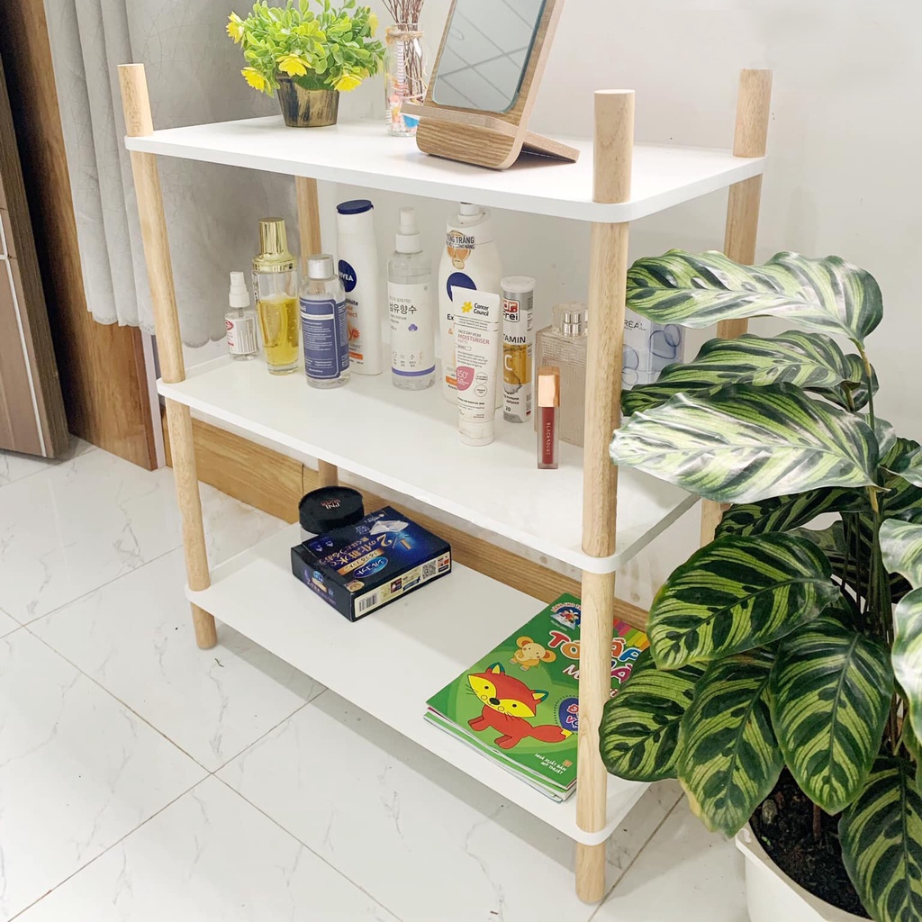 Kệ gỗ trắng decor đa năng 2 3 4 5 6 tầng, Sang Trọng, Nhiều Tầng Lắp Ghép Cực Tiện Ích - Kệ gỗ 5 tầng