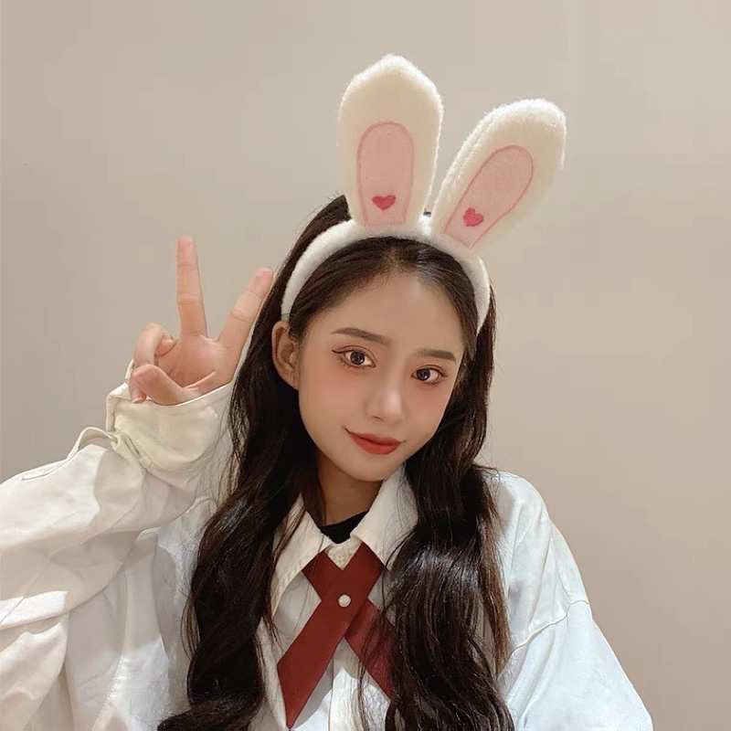 Cài tóc tai thỏ tim mẫu mới phong cách Hàn Quốc