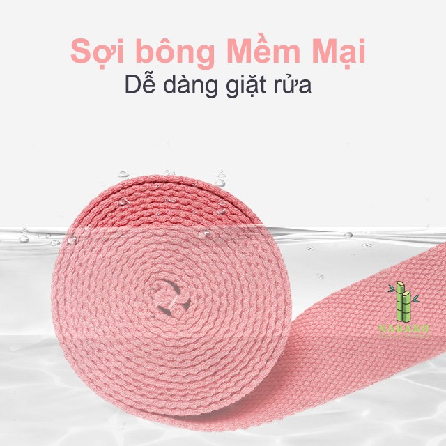 [TẶNG TÚI] Dây Tập Yoga Cotton Dài 1,8m - Nabako