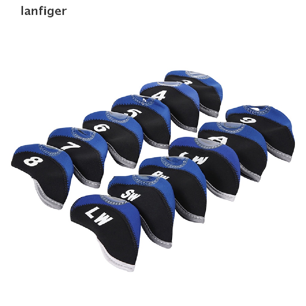 Set 12 Vỏ Bọc Đầu Gậy Đánh Golf Bằng Da PU Thêu Logo Hai Mặt