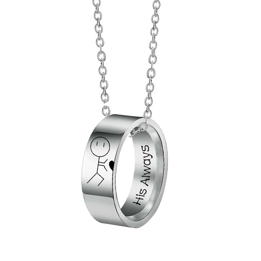 vòng cổ Thép Không Gỉ Khắc Chữ His Always Her Forever