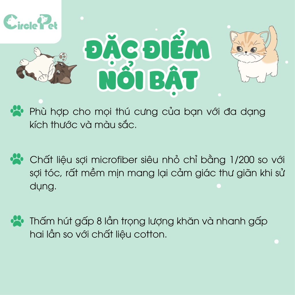 Khăn Tắm Chuyên Dụng Cho Thú Cưng TOEX GROOMING ABT504-3524 Microfiber Thấm Hút Tốt - Circle Pet