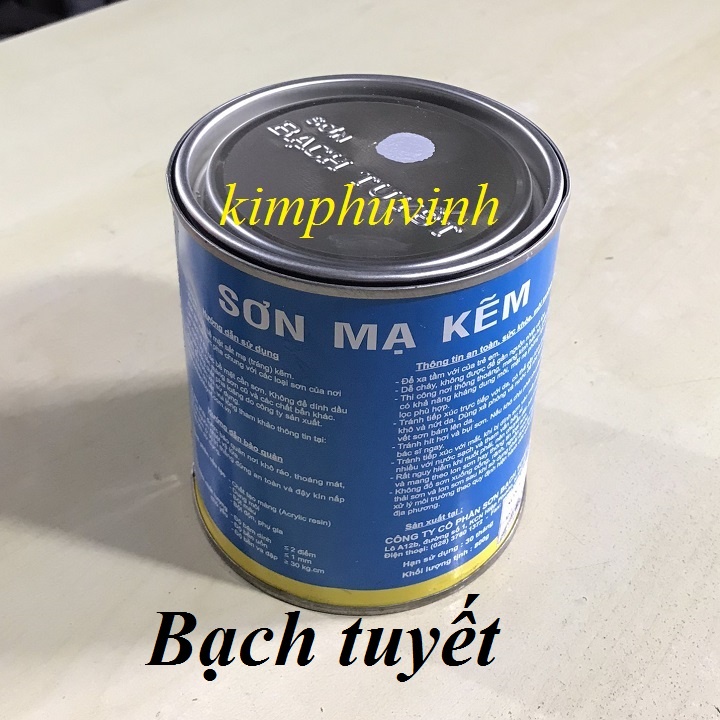 01 LON - 800g SƠN MẠ KẼM BẠCH TUYẾT - SƠN MẠ KẼM MÀU XÁM