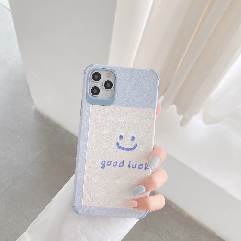 Ốp lưng iphone da Auto Focus 4 góc Good luck - case 7/8 7plus 8plus xs xsmax 11 11promax U1-8