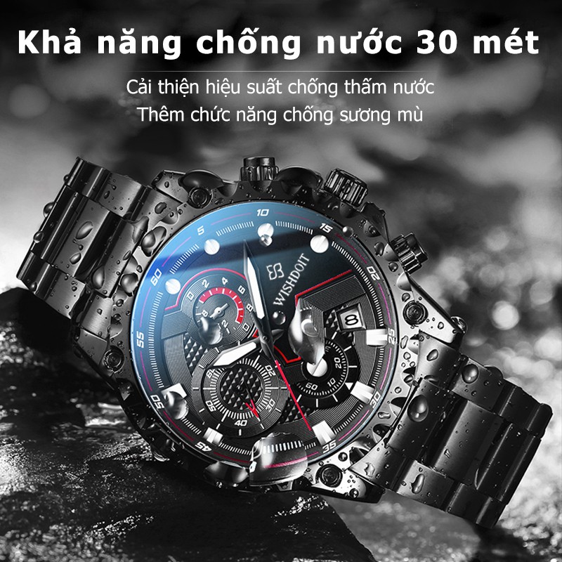 Đồng Hồ Đeo Tay WISHDOIT Chính Hãng Bằng Thép Không Gỉ Chống Thấm Nước Thời Trang Công Sở Cho Nam | BigBuy360 - bigbuy360.vn