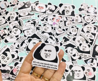 70 Sticker gấu trúc meme ép lụa bóc dán