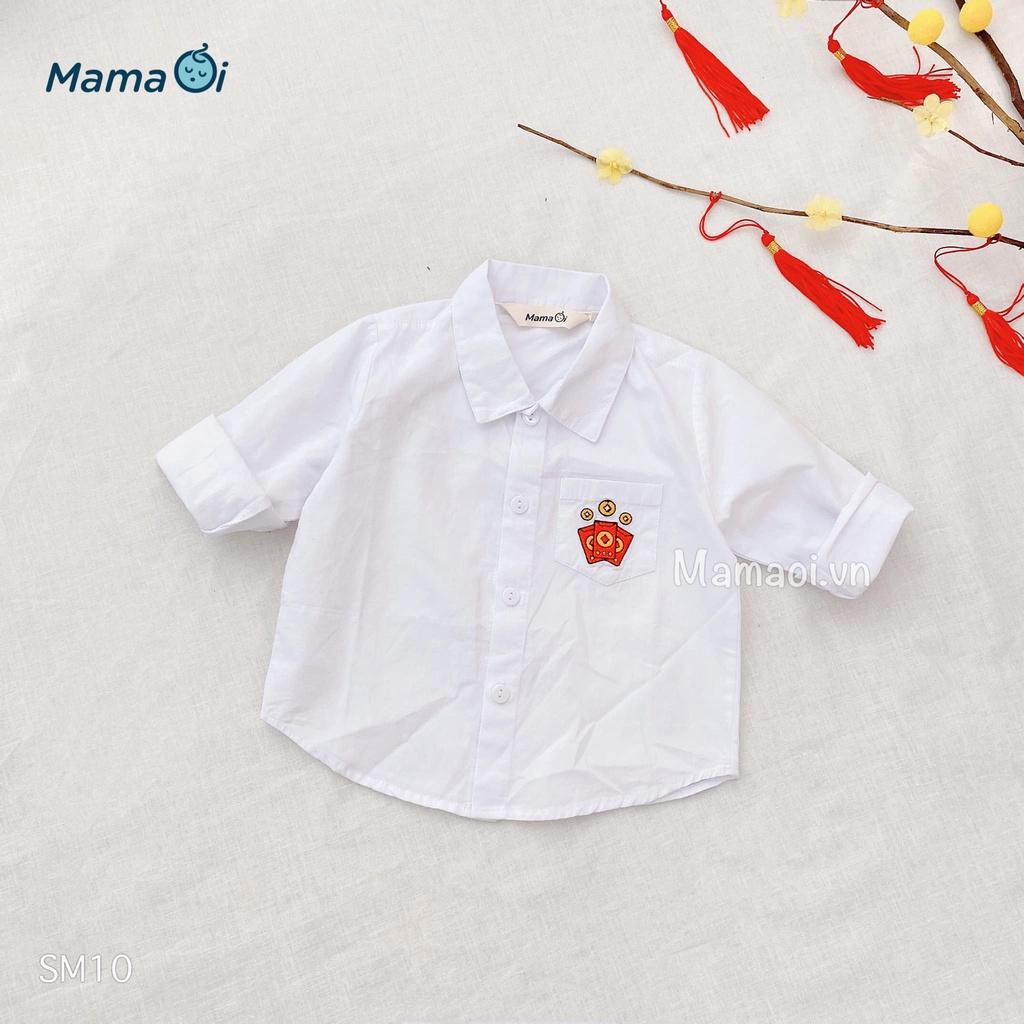 Áo sơ mi trắng tay dài thêu lì xì soái ca cho bé của Mama Ơi - Thời trang cho bé