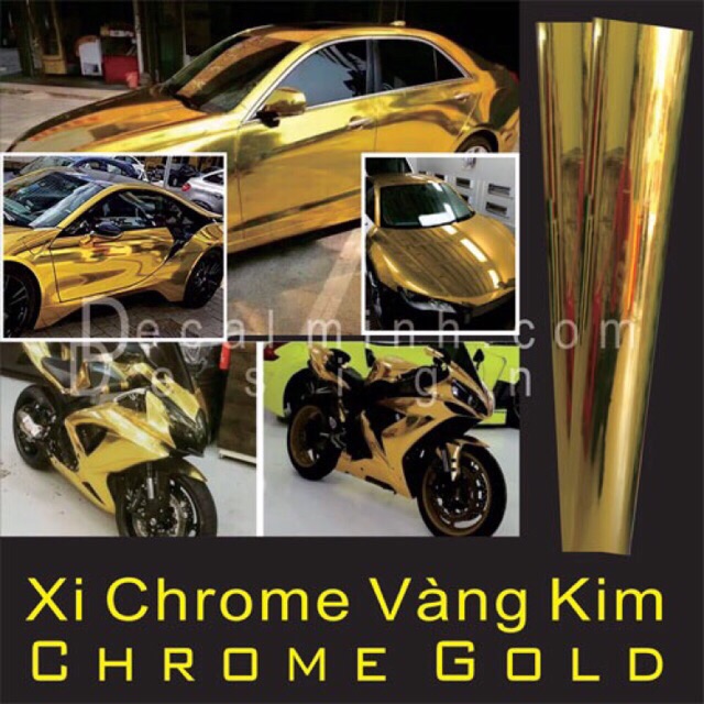 {Khổ lớn} Decal xi chrome màu bạc/vàng tráng gương chống trầy dán xe cao cấp