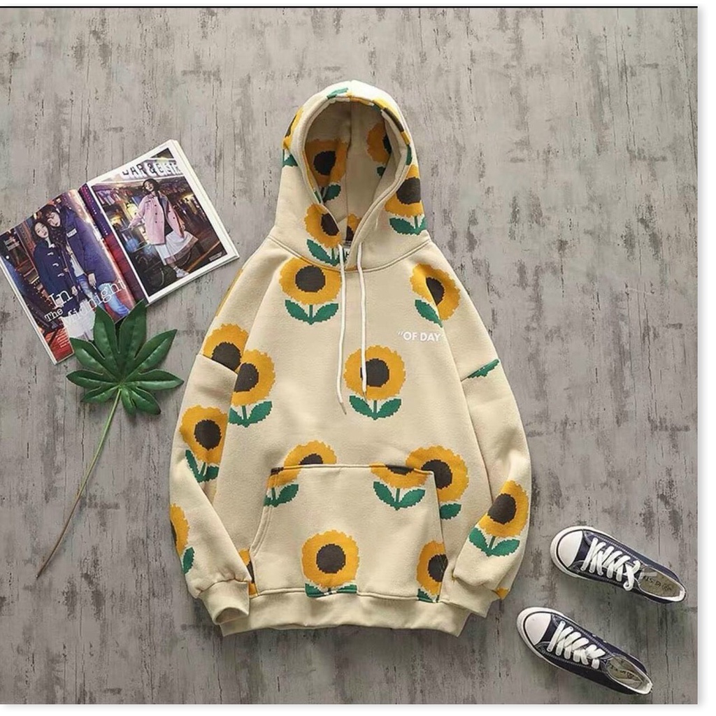 ÁO HODDIES HOẠ TIẾT HOA HƯỚNG DƯƠNG CÓ MŨ CỰC XINH ĐẸP DÀNH CHO CÁC BẠN TRẺ KME FASHION