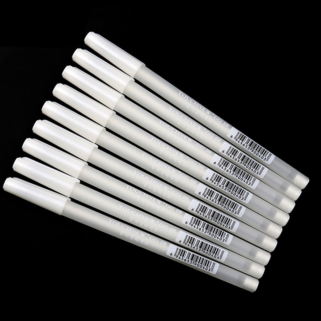 3 Cây Bút Mực Gel Ngòi 0.8mm In Hình Màu Trắng
