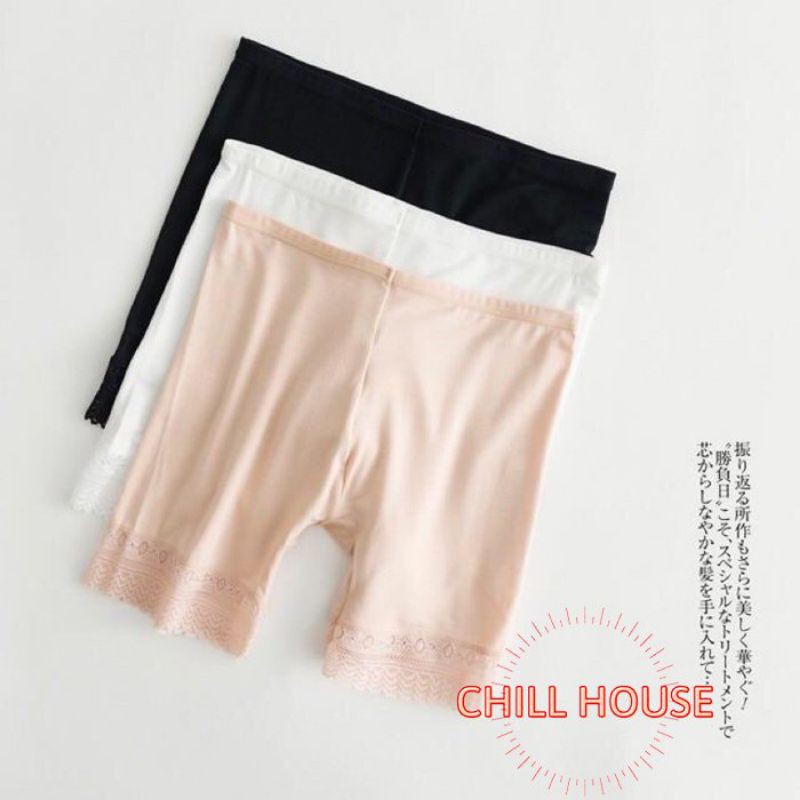 Hàng hót mới về - Quần đùi mặc váy pha ren chất cotton QV516- CHILLHOUSE