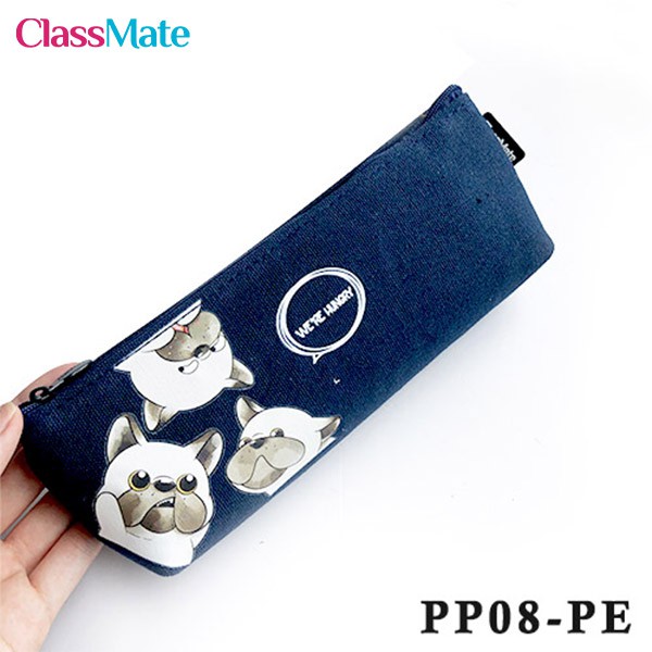 Túi đựng bút dẹt vải canvas petsClassmate PP08-PE