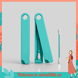 Tăm bông bằng silicon có thể tái sử dụng kèm hộp đựng