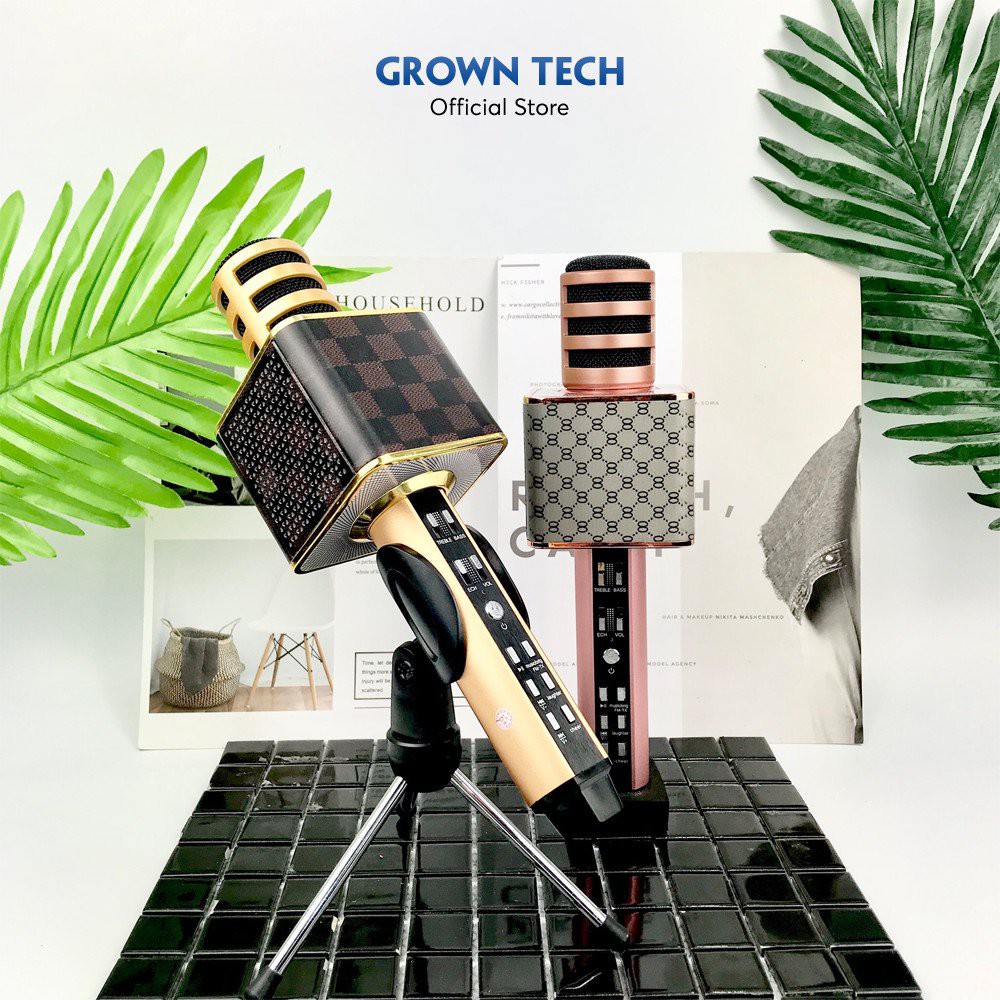 Micro karaoke bluetooth GROWNTECH  SD18 mic hát kèm loa âm thanh chuẩn, bass tốt dòng 2022