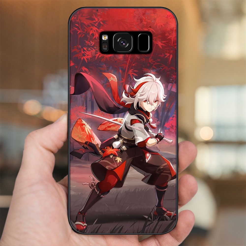 Ốp lưng Samsung S8, S8 Plus viền đen in hình Kazuha Genshin Impact