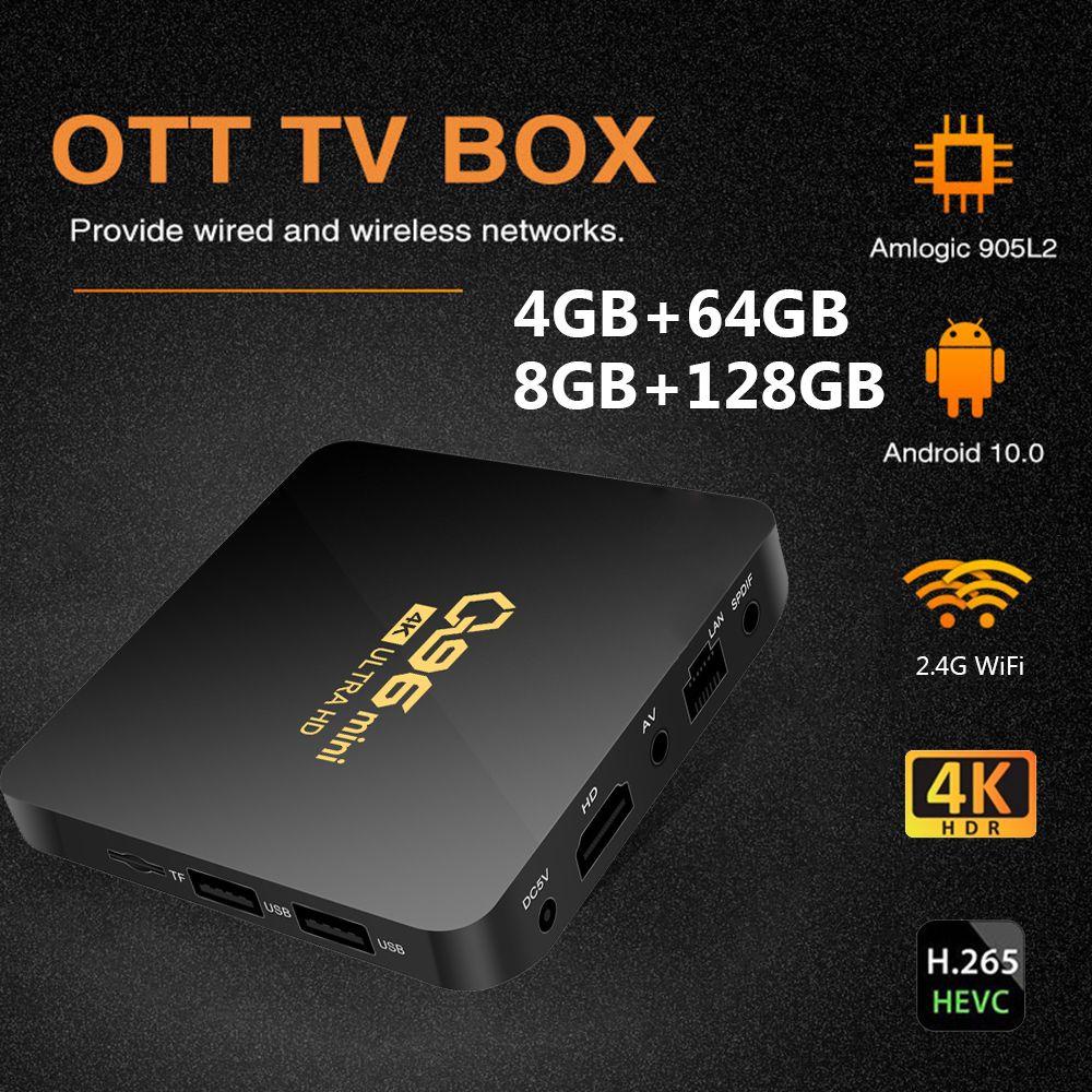 Đầu TV Box Q96 Mini 4K H.265 Android 10.0 2022 8GB+128GB 2.4G WIFI Amlogic S905L Lõi Tứ Chất Lượng Cao