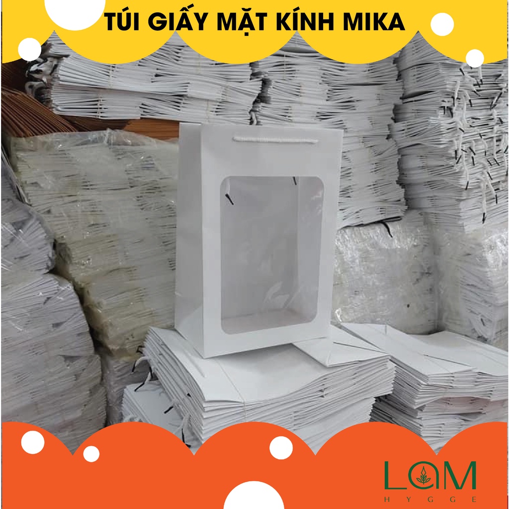 TÚI GIẤY NỬA KÍNH ĐỰNG HOA SIZE 23x33x14cm MUA TỪ 5 CÁI TRỞ LÊN