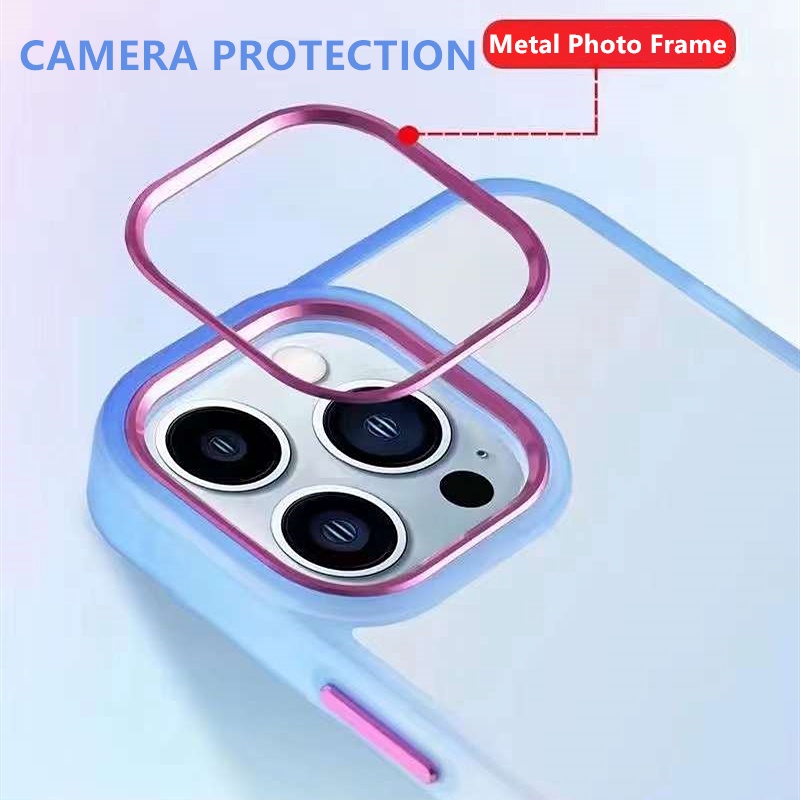 Ốp Điện Thoại Silicon Cứng Chống Sốc Màu Gradient Sang Trọng Cho iPhone 11 12 13 Pro Max 12 Pro 11 Pro Max 12 Pro Max