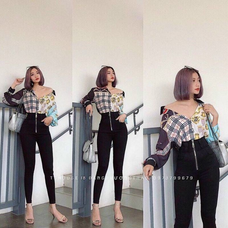 Quần skinny cạp cao thời trang
