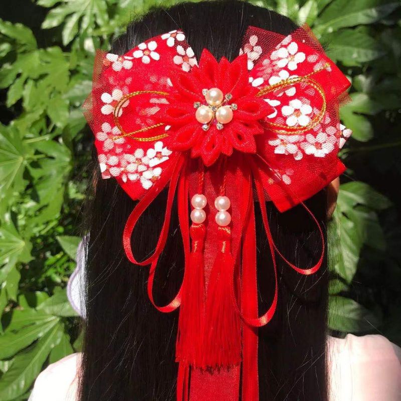 Kẹp tóc nơ phong cách cổ trang, hanfu, tiểu thư 02