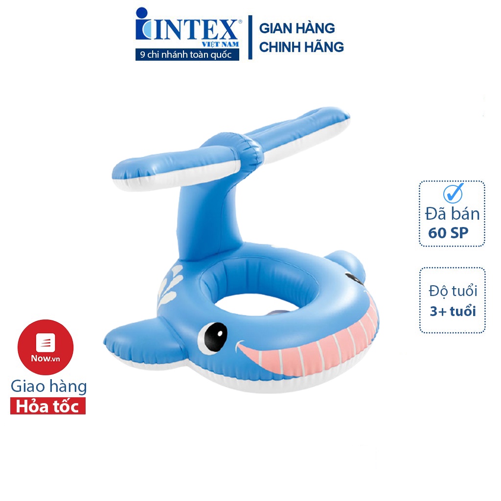 [LIFEMALL9915 - 12% đơn 99K] Phao bơi xỏ chân cá voi xanh INTEX 56591