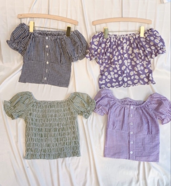 Áo croptop tay bo chun lưng